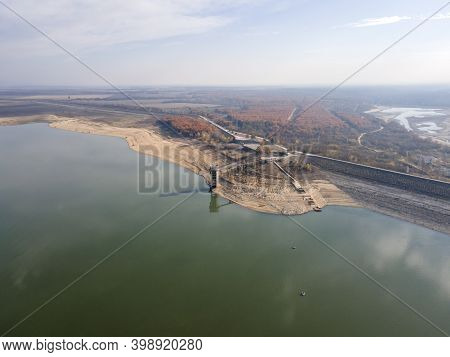 Aerial View Of Pyasachnik (sandstone) Reservoir, Sredna Gora Mountain, Plovdiv Region, Bulgaria
