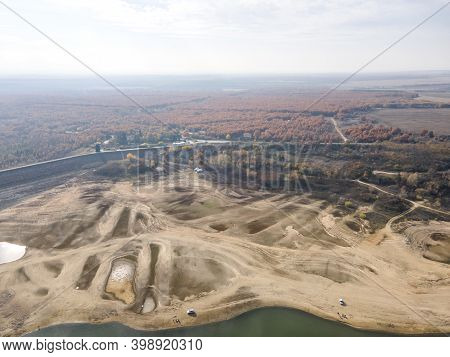 Aerial View Of Pyasachnik (sandstone) Reservoir, Sredna Gora Mountain, Plovdiv Region, Bulgaria