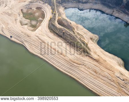 Aerial View Of Pyasachnik (sandstone) Reservoir, Sredna Gora Mountain, Plovdiv Region, Bulgaria