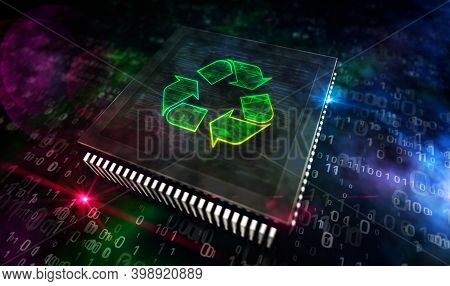 Recycling Electro-waste Symbol 3D Illustration