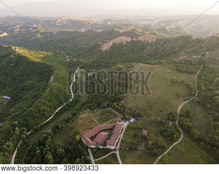 Aerial View Of Medieval Rozhen Monastery Of The Nativity Of The Mother Of God, Blagoevgrad Region, B