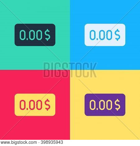 Pop Art Zero Cost Icon Isolated On Color Background. Empty Bank Account. Vector