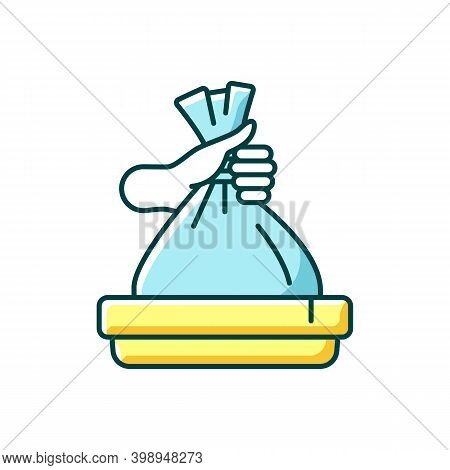 Taking Out Trash Rgb Color Icon. Waste Management, Domestic Chores. Housekeeping Duties, Garbage Uti