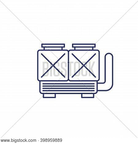 Chiller Isolated On White, Line Icon, Eps 10 File, Easy To Edit