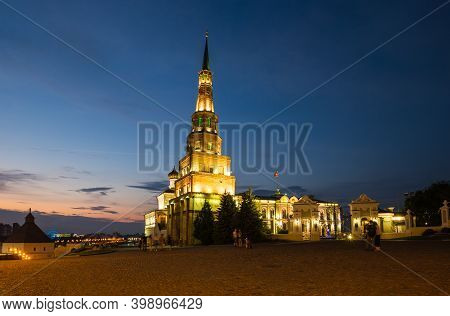 Leaning Tower Syuyumbike In The Kazan Kremlin, Kazan, Republic Of Tatarstan, Russia