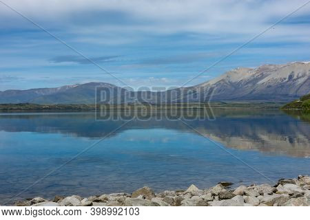 Beautiful Lake Ohau In Canterbury New Zealand