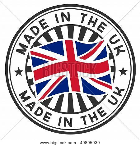Stamp With Flag Of The Uk. Made In The Uk.