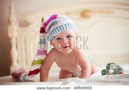 Baby In Crochet Hat