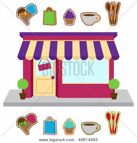 Vector Store or Shop with Signs