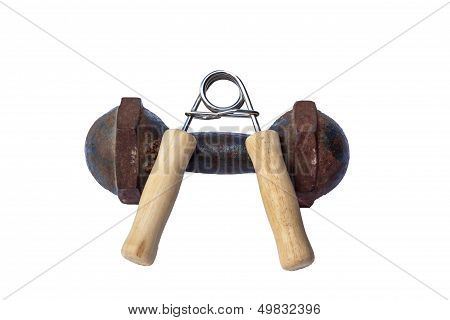 Hand Grippers And Iron Dumbbells