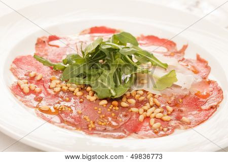 Meat Carpaccio with Parmesan Cheese 
