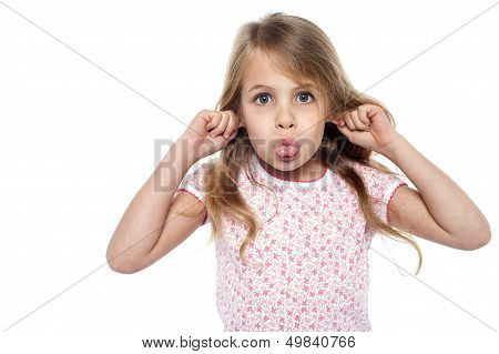Fun Loving Girl Child Making Faces