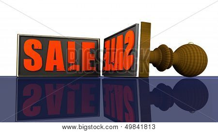 Sale Rubber Stamp Mirrored On A Reflective Wall