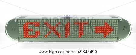 Exit - Digital Pin Sign With Emitting Led Red Light