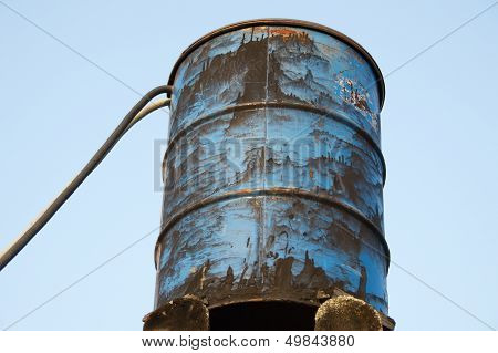 Blue Barrel For Water