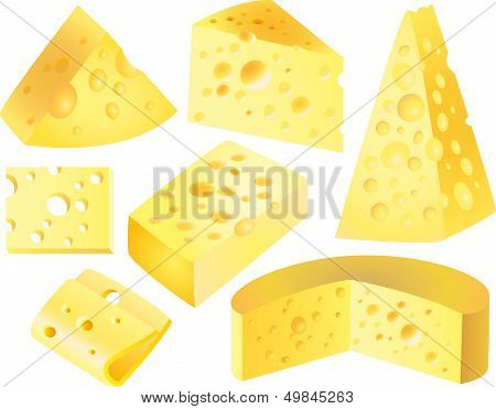 cheese photo-realistic vector set