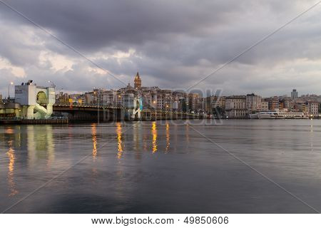 Galata Tower And Galata Bridge