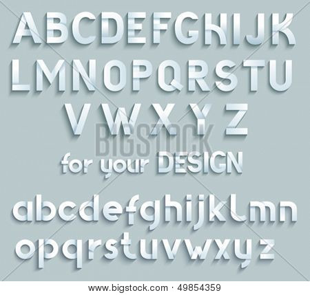 Paper vector font. 