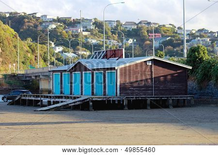 Boathouses, Paremata Inlet, Wellington.