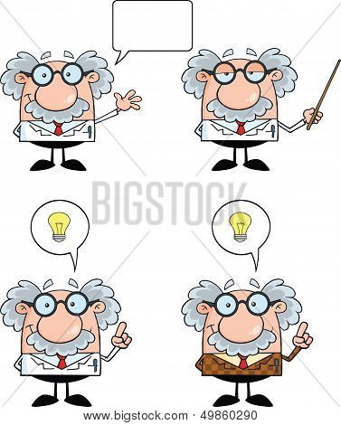 Funny Scientist Or Professor Characters  Set Collection 3