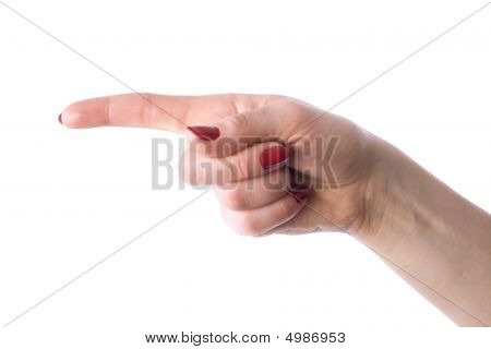 前指着的手指的女人