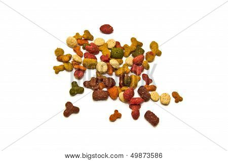 Dry fish shaped cat food
