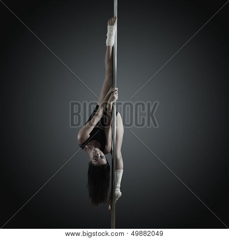 pole dancer, young woman dancing on pylon