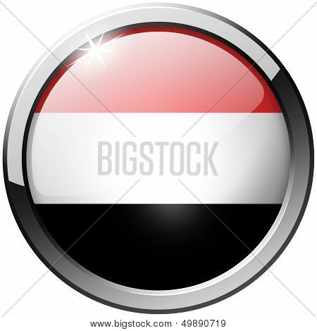 Yemen Round Metal Glass Button