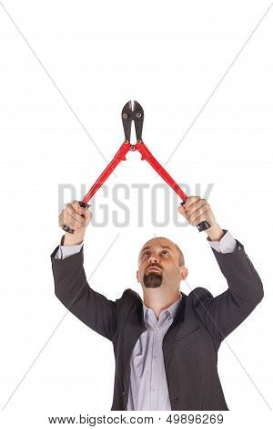 Concept Of Management - Boss With Boltcutters