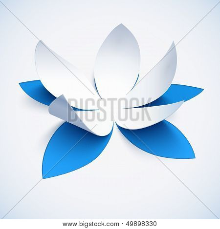 Blue cutout paper vector plower