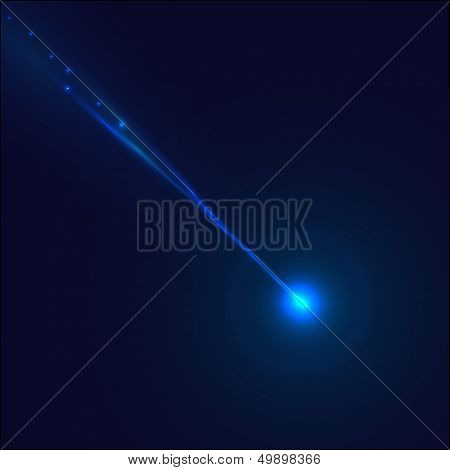 Fallen down shining vector meteorite