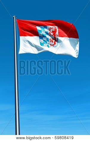 Lower Bavaria (GER) flag waving on the wind