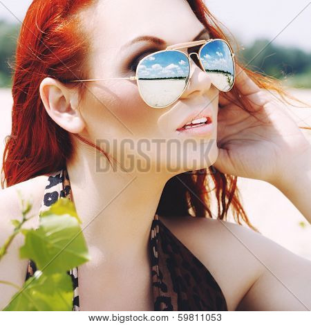 Beautiful red-haired woman