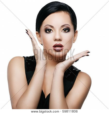 Asian beauty in a strong makeup