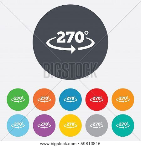 Angle 270 degrees sign icon. Geometry math symbol