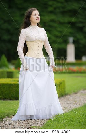 Beautiful woman in gothic dress