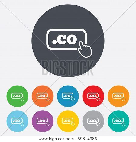 Domain CO sign icon