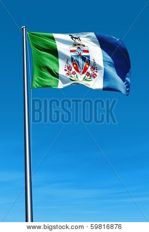 Yukon (Canada) flag waving on the wind