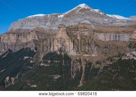 Scenic View Of Famous Ordesa Valley, Np Ordesa Y Monte Perdido, Spain.