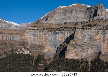 Monte Perdido In Ordesa National Park, Huesca. Spain.