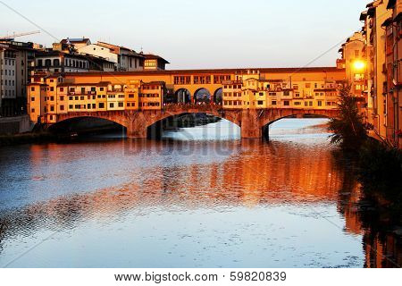 Ponte Vecchio over Arno River, Florence, Italy,Europe