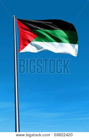 Kingdom of Hejaz (1916-1925) flag waving on the wind