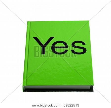 Closed Green Notepad Isolated On White Background