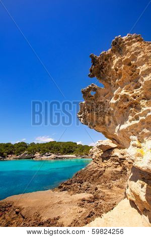 Menorca Cala en Turqueta Ciutadella turquoise Mediterranean at Balearic islands