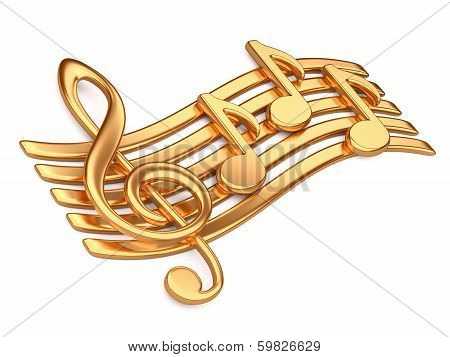 Golden Musical Notes.