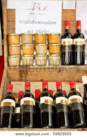 Wine And Verhackert On A Market