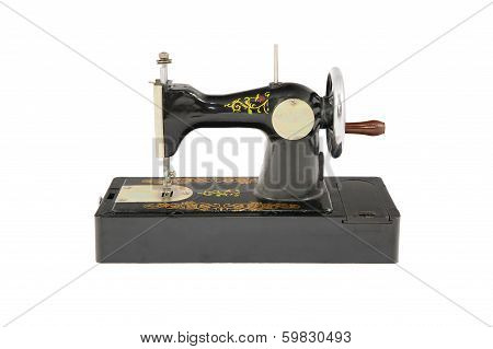 Old small black sewing machine