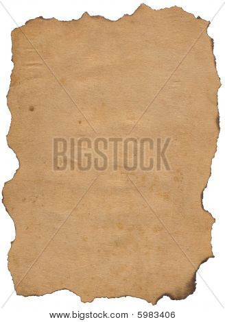 alte isoliert papier mit verbrannte Kanten auch Hintergrund.