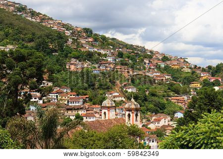 Panoramic View Of Ouro Preto In Brazil