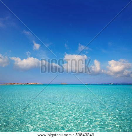 Illetes Illetas turquoise beach in Formentera Balearic Island